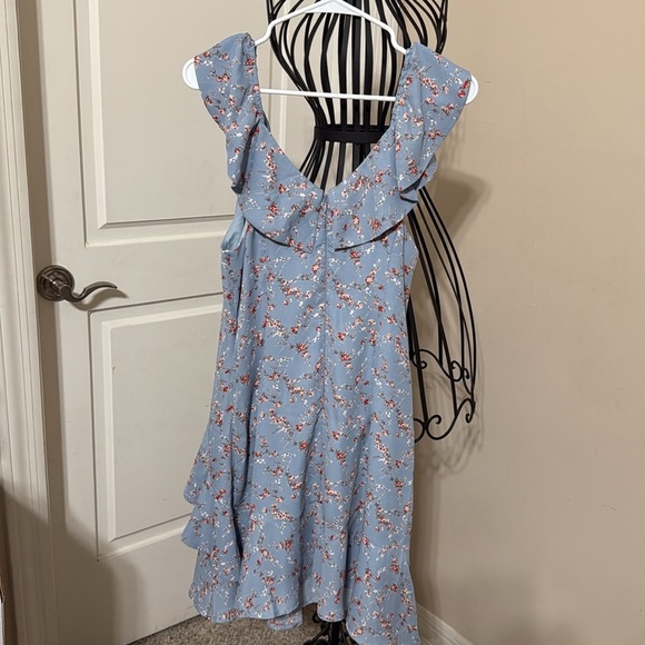 Lulu's Light Blue Floral Dress - Picture 6 of 8